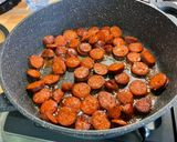 Une image de l'étape 8 de Riz aux chorizos, aubergine et poivron.
