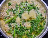 Hình bước làm 2 của món Canh cua đồng khoai từ rau muống
