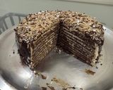 A picture of step 8 of Chocolate Crepe Cake.
