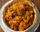 Foto del paso 10 de la receta: Guiso de arroz en plato de masa!