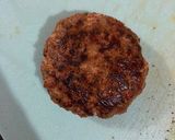 A picture of step 7 of Cheat meal: bacon and mushroom burger patties.
