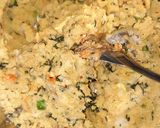 A picture of step 2 of Desi tortilla wrap fusion dish.