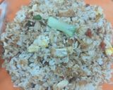 A picture of step 3 of Chicken egg fried rice.