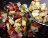 A picture of step 2 of Chilli masala tofu (healthy stated).