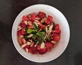 A picture of step 1 of Strawberry Crostini.