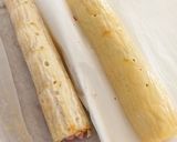 Sajttekercs sonkával, sajtos tojáskrémmel és zöldséggel töltve recept fázis 6 fotója