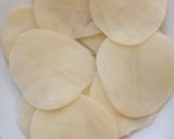 A picture of step 1 of Aloo ke Pakorey.