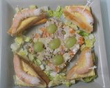 Foto del paso 8 de la receta Ensaladilla con triángulos de queso y gambas