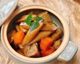 Hình bước làm 5 của món Ngưu Bàng Kho Xì Dầu