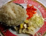 รูปขั้นตอนการทำที่ 1 ของ ข้าวผัดเต้าหู้(ไม่ใส่ไข่)