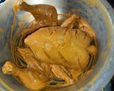 A picture of step 3 of Murgh Musallam.