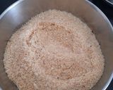 A picture of step 3 of Coconut suji laddu.