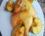 Foto del paso 9 de la receta: Pollo asado con manzanas ácidas y salsa suave de chocolate