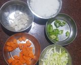 A picture of step 1 of ચાઇનીઝ વેજ પુલાવ.