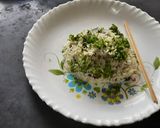 A picture of step 9 of Thai green rice.