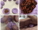 A picture of step 7 of Ondeh-ondeh (purple sweet potatoes).