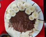 A picture of step 3 of Dosa with Chocolatey Nutella and ripe banana filling.