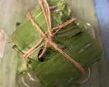 A picture of step 3 of Hilsa paturi (fish steamed in banana leaf).
