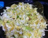 A picture of step 5 of Patta Gobhi matar.