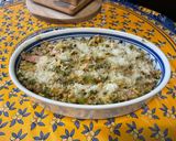Une image de l'étape 12 de Riz gratiné aux deux fromages, courgette, persil et jambon.