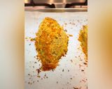 A picture of step 4 of Crunchy parmesan - crushed chicken with asparagus and lemon fettuccine.