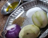 A picture of step 2 of Raw Mango chunda.