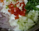 A picture of step 3 of Vege raita with pepper tarka.