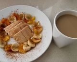Foto del paso 4 de la receta: Tostadas de arroz con bananas y duraznos caramelizados.light