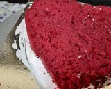 A picture of step 8 of Heart shape red velvet cake.