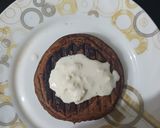 A picture of step 3 of Choco banana pancakes With Orange Marmalade and Fresh cream.