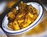 A picture of step 5 of Imli chicken.