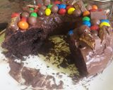 A picture of step 4 of Fun easy chocolate cake birthday cake.