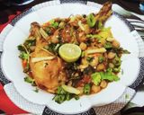 A picture of step 11 of Lahori murgh choley.