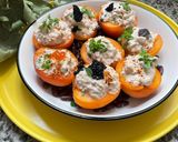 Une image de l'étape 10 de 🍑BOUCHÉES 🍢ABRICOTS🍑CRÈME DE THON🫜🐋.