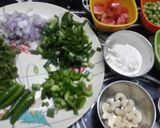 A picture of step 1 of Green Peas and Coriander Green Chicken Karahi.