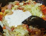 A picture of step 6 of Bottleguard/ Zucchini noodles in white sauce.