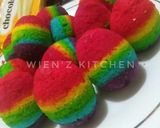 Foto langkah ke 8 dari resep Rainbow cake (bentuk telur).