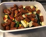 Une image de l'étape 4 de Courgettes aux merguez,tomate et épices.