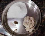 A picture of step 1 of Sabudana Idiyappam with sweet coconut chutney.