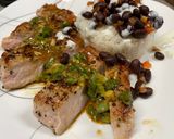 A picture of step 13 of Pork Chops with Zesty Green Onion Salsa.