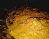 A picture of step 8 of Marinated chicken, served with coconut sauce n rice.