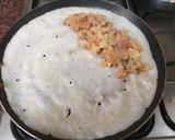 A picture of step 2 of Masala dosa with potato and coconut chattny.