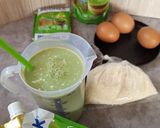 Foto langkah ke 2 dari resep Puding Kukus Matcha Tabur Kismis.