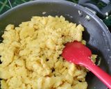 A picture of step 3 of Protein rich Yellow split Moong daal(gram lentils) Burfi.