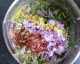 A picture of step 2 of Mix veg besan appam.