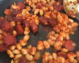 A picture of step 4 of Chorizo Beans on Toast.