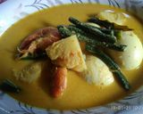 Foto langkah ke 8 dari resep Gulai udang telur nenas kacang panjang.