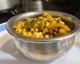 A picture of step 3 of Spring onion and blackeyed bean vegetable.😋😍.