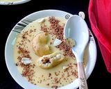 A picture of step 15 of Chocolate filled rasgulla in chilled custard.
