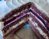 Áfonyás karamelltorta"félpucéran" gluténmentesen recept fázis 13 fotója